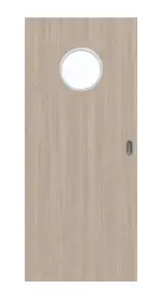 Frontbild von Eiche grau LA Bullauge Basic Durat Schiebetür - Huga