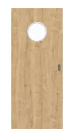 Frontbild von Asteiche LA Bullauge Basic Durat Schiebetür - Huga