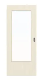 Frontbild von Lärche lasiert DIN-LA Basic Durat Schiebetür - Huga