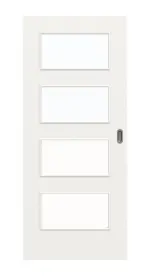 Frontbild von Weiß ähnlich RAL 9016 LA 9 Basic Lack Schiebetür - Huga