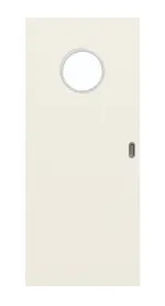 Frontbild von Weiß ähnlich RAL 9010 LA Bullauge Basic Lack Schiebetür - Huga