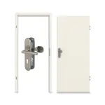 Komplettset-Ansicht von GARANT Wohnungseingangstür-Set Weißlack RAL 9010 mit Zarge und Beschlag