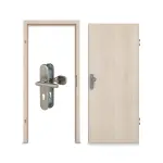 Komplettset-Ansicht von CLASSEN Wohnungseingangstür-Set Akazie hell CPL 4.1 mit Zarge und Beschlag