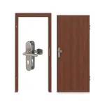 Komplettset-Ansicht von CLASSEN Wohnungseingangstür-Set Italienische Walnuss CPL 4.1 mit Zarge und Beschlag