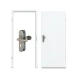 Komplettset-Ansicht von CLASSEN Wohnungseingangstür-Set Weiß Struktur CPL 4.1 mit Zarge und Beschlag