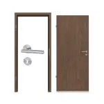 Komplettset-Ansicht von WESTAG Innentür-Set Nussbaum Trentino NU 717 PortaLit CPL mit Zarge und Drücker