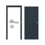 Komplettset-Ansicht von WESTAG Innentür-Set Titangrau A 416 PortaLit CPL mit Zarge und Drücker