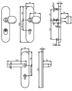 Technische Zeichnung von SÜDMETALL Schutzbeschlag Sicura Ronny-LS Edelstahl-sat. für Nebeneingangstüren