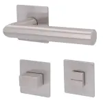 3. Bild von SÜDMETALL Türgriff Mainz Square-R Edelstahl satiniert Flachrosette Magnet Flat  