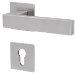 2. Bild von SÜDMETALL Türgriff Köln Square-R Edelstahl satiniert Flachrosette Magnet Flat 