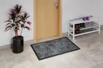 Milieubild Hausflur mit Schuhregal und Pflanze mit Fußmatte KLASSIK Nylonfaser 646 hellgrau meliert - Entrada
