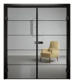 Frontansicht Cubus 1 Doppelflügeltür Weißglas klar BLACK|LINE – Erkelenz