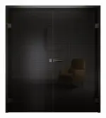 Frontansicht von Struktura Doppelflügeltür Weißglas klar BLACK|LINE – Erkelenz