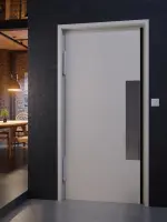 CloseUp-Milieuansicht von Komplettset Stahl Mehrzweck-Pendeltür MZ-1 inkl. Umfassungszarge - Hörmann