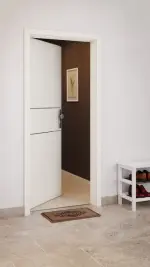 CloseUp-Milieuansicht von GARANT Wohnungseingangstür Corona 832 Snow White CePaL