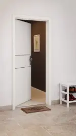 CloseUp-Milieuansicht von GARANT Wohnungseingangstür Corona 832 Weiß Struktur Premium CePaL