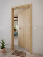 CloseUp-Milieuansicht von GARANT Wohnungseingangstür Corona 834 Authentic Risseiche CePaL