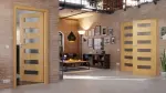 Main-Milieuansicht von CLASSEN Doppelflügeltür Tetyda M1 Eiche geölt 3D Look mit Lichtausschnitt inkl. Zarge