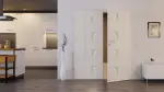 Front-Milieuansicht von CLASSEN Doppelflügeltür Modena 4 Esche Weiß 3D Look inkl. Zarge 