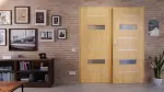 Front-Milieuansicht von CLASSEN Doppelflügeltür Tetyda M4 Eiche geölt 3D Look mit Lichtausschnitt inkl. Zarge