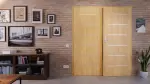 Front-Milieuansicht von CLASSEN Doppelflügeltür Tetyda M5 Eiche geölt 3D Look inkl. Zarge 