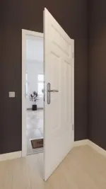 Front-Milieubild von Carolina 5 ClassicLine Weißlack Wohnungseingangstür - Hörmann