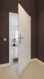 Front-Milieuansicht von Leinen Weiß ProLine Wohnungseingangstür - Hörmann