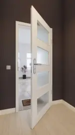 Front-Milieuansicht von GARANT Wohnungseingangstür Authentic Bianco GCK08 mit Lichtausschnitt LA-11