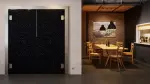 Front-Milieuansicht von HÖRMANN Kunststoff-Doppelflügel-Pendeltür Schwarz Bunt inkl. Blendrahmen