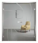 Bild von Cristall Klassisch Matt Doppelflügeltür mit Motiv matt - Erkelenz