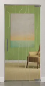 Bild von Curves Motiv matt Glaspendeltür DORMA Mundus BTS Variante 1 - Erkelenz