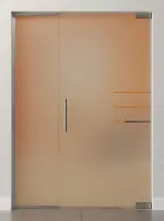 Bild von Bahia Motiv klar Glaspendeltür mit festem Seitenteil DORMA Mundus BTS Variante 2 - Erkelenz