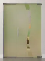 Bild von Bergamo Motiv klar Glaspendeltür mit festem Seitenteil DORMA Mundus BTS Variante 2 - Erkelenz