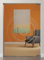 Bild von Lira Motiv matt Glaspendeltür mit festem Seitenteil DORMA Mundus BTS Variante 2 - Erkelenz