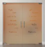 Bild von Cafe 2 Motiv klar 2-flg. Glaspendeltür DORMA Mundus BTS Variante 4 - Erkelenz