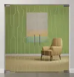 Bild von Curves Motiv matt 2-flg. Glaspendeltür DORMA Mundus BTS Variante 4 - Erkelenz