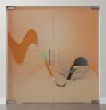 Bild von Sinus 2 Motiv klar 2-flg. Glaspendeltür DORMA Mundus BTS Variante 4 - Erkelenz