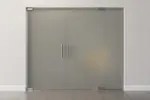 Vollflächig matt 2-flg. Glaspendeltür mit festem Seitenteil DORMA Mundus BTS Variante 5 - Erkelenz