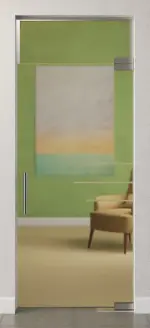 Bild von Bahia Motiv matt Glaspendeltür mit Oberlicht DORMA Mundus BTS Variante 7 - Erkelenz