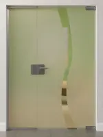 Bild von Bergamo Motiv klar Ganzglastür mit festem Seitenteil DORMA Mundus Variante 1 - Erkelenz