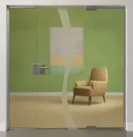 Bild von Bergamo Motiv matt Ganzglastür mit zwei festen Seitenteilen DORMA Mundus Variante 2 - Erkelenz