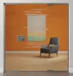 Bild von Bukarest Motiv matt Ganzglastür mit zwei festen Seitenteilen DORMA Mundus Variante 2 - Erkelenz