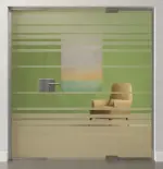 Bild von Selina Motiv klar Ganzglastür mit zwei festen Seitenteilen DORMA Mundus Variante 2 - Erkelenz