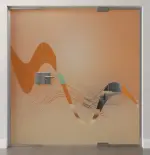 Bild von Sinus 2 Motiv klar Ganzglastür mit zwei festen Seitenteilen DORMA Mundus Variante 2 - Erkelenz