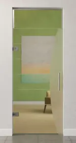 Bild von Amara Motiv matt Glaspendeltür mit Oberlicht DORMA Tensor Variante 1 - Erkelenz