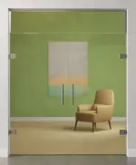 Bild von Float klar 2-flg. Glaspendeltür mit Oberlicht DORMA Tensor Variante 2 - Erkelenz