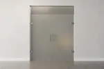 Frontansicht von Vollflächig matt 2-flg. Glaspendeltür mit Oberlicht DORMA Tensor Variante 2 - Erkelenz