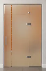 Bild von Algo Motiv klar Glaspendeltür mit festem Seitenteil und Oberlicht DORMA Tensor Glas an Glas Variante 4 - Erkelenz