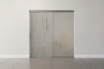 Frontansicht 2 von Curves Motiv klar Glasschiebetür mit festem Seitenteil Sigma Flexible Variante 1 - Erkelenz