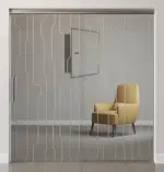Bild 2 von Curves Motiv matt Glasschiebetür mit festem Seitenteil Sigma Flexible Variante 1 - Erkelenz